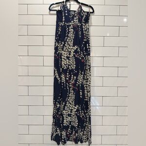 Express Navy Floral Halter Maxi Dress